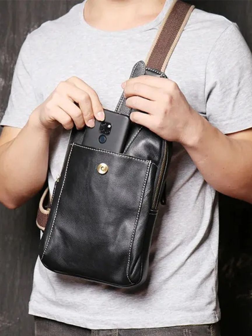 Minimalist Leather Shoulder Bag - Verocci Essentials
