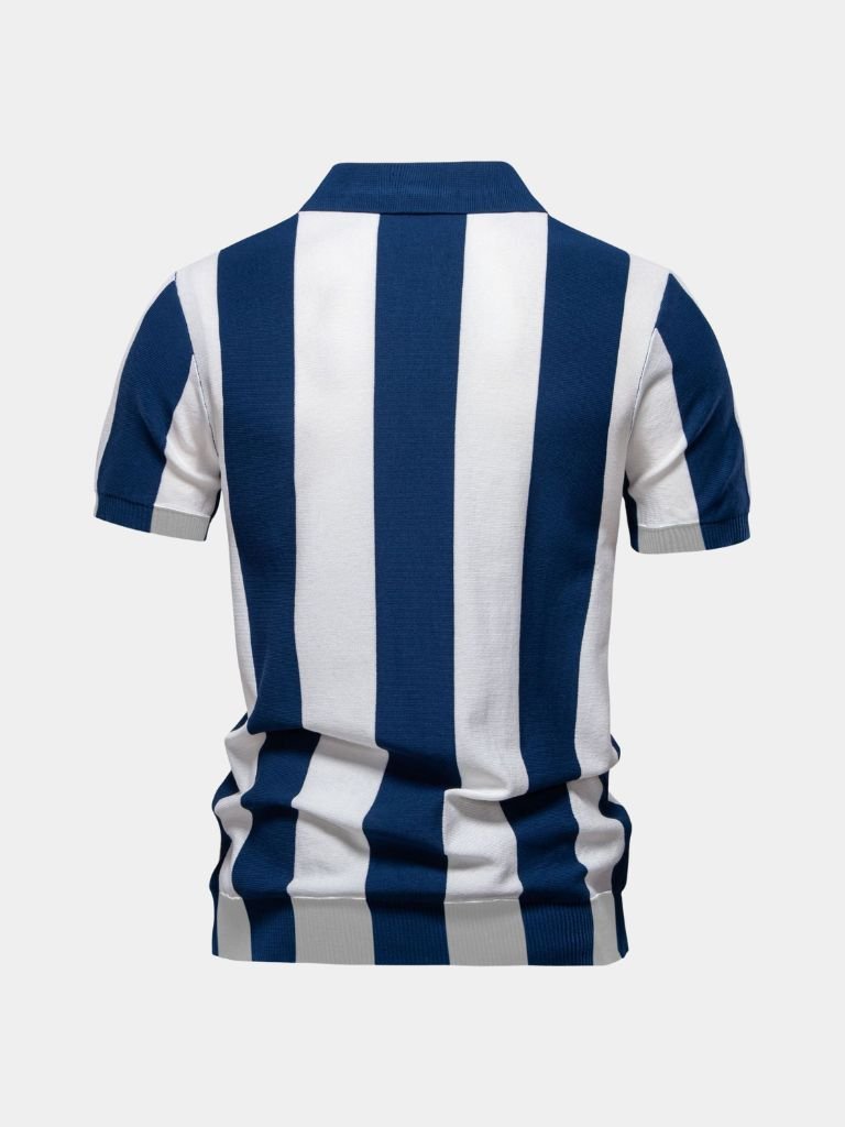 Navy Stripe Polo - Verocci Essentials