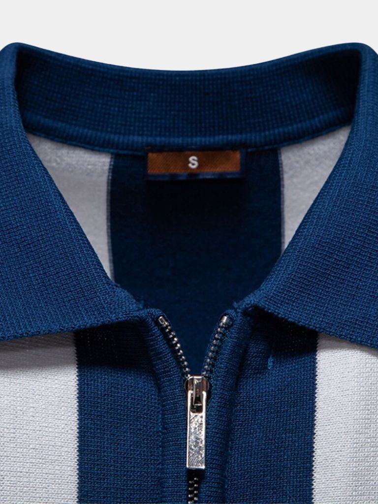 Navy Stripe Polo - Verocci Essentials