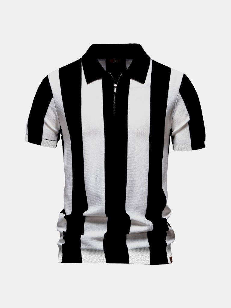 Navy Stripe Polo - Verocci Essentials