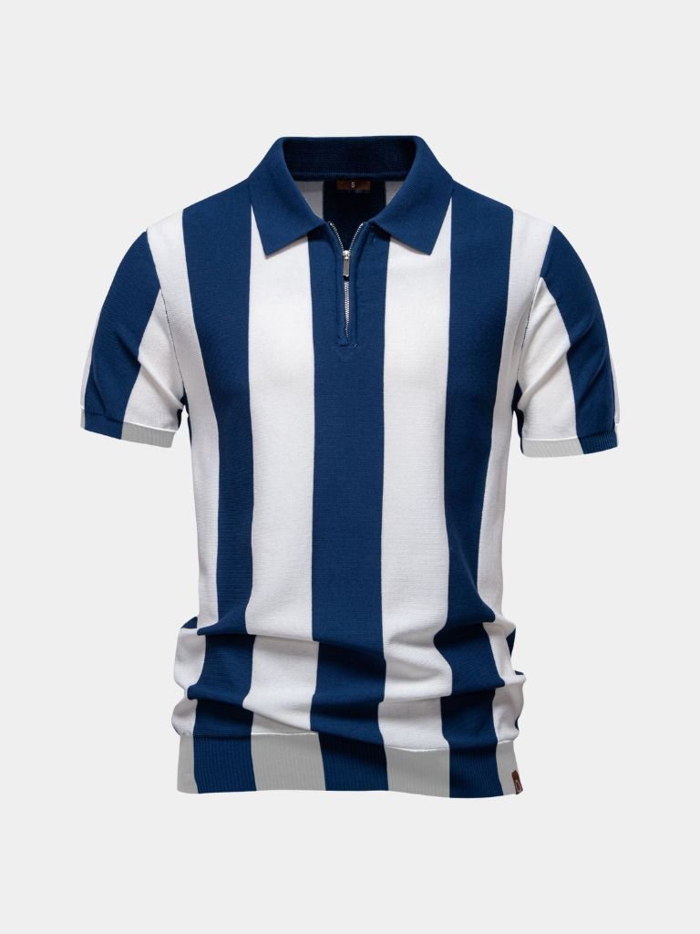 Navy Stripe Polo - Verocci Essentials
