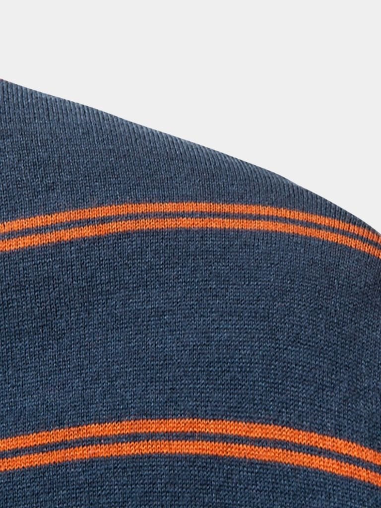 Navy Sunset Striped Polo - Verocci Essentials