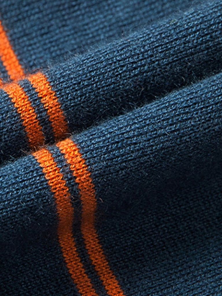Navy Sunset Striped Polo - Verocci Essentials