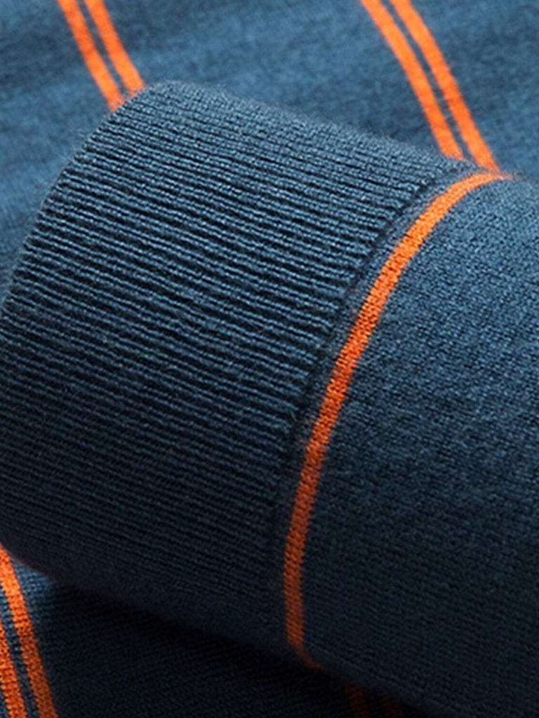 Navy Sunset Striped Polo - Verocci Essentials