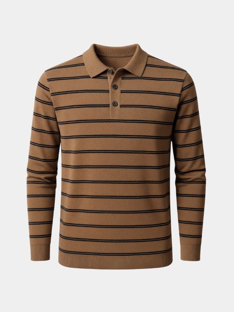 Navy Sunset Striped Polo - Verocci Essentials