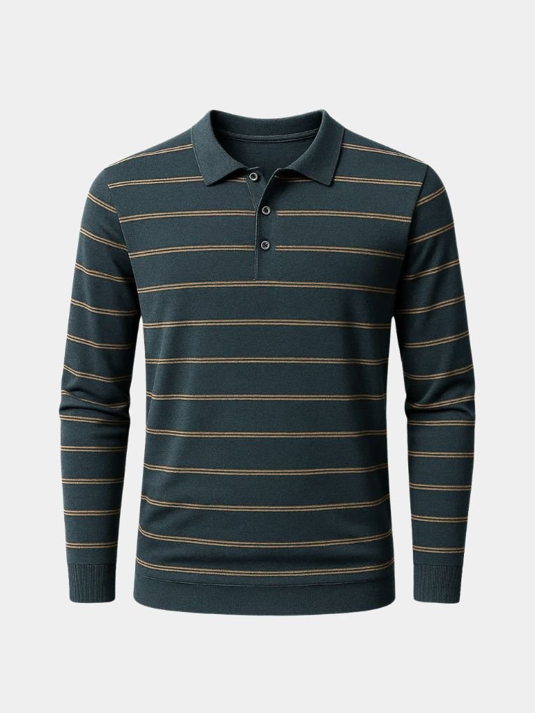 Navy Sunset Striped Polo - Verocci Essentials