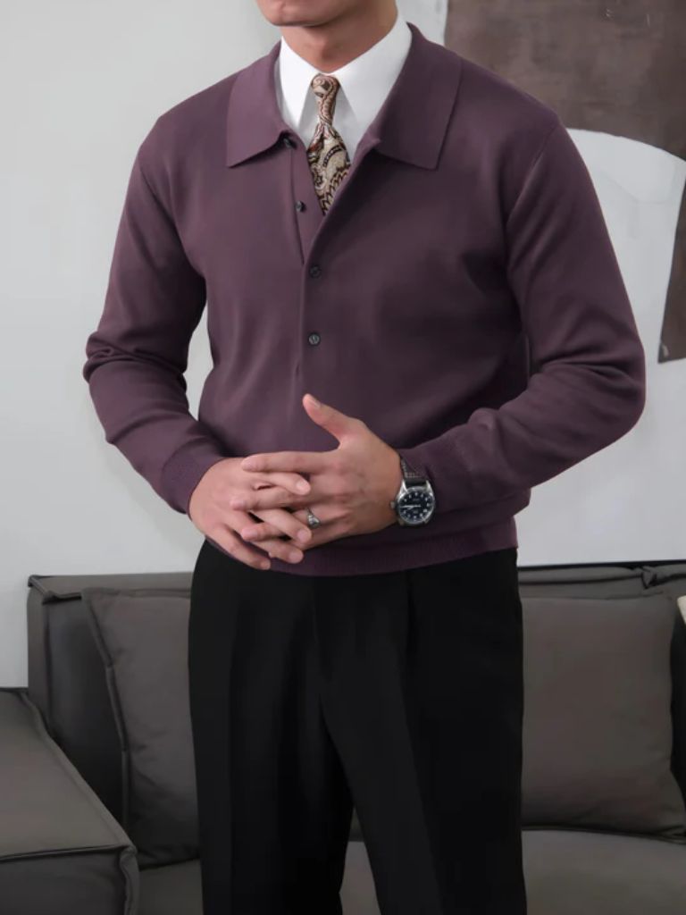 Old Money Knit Polo Pullover - Verocci Essentials