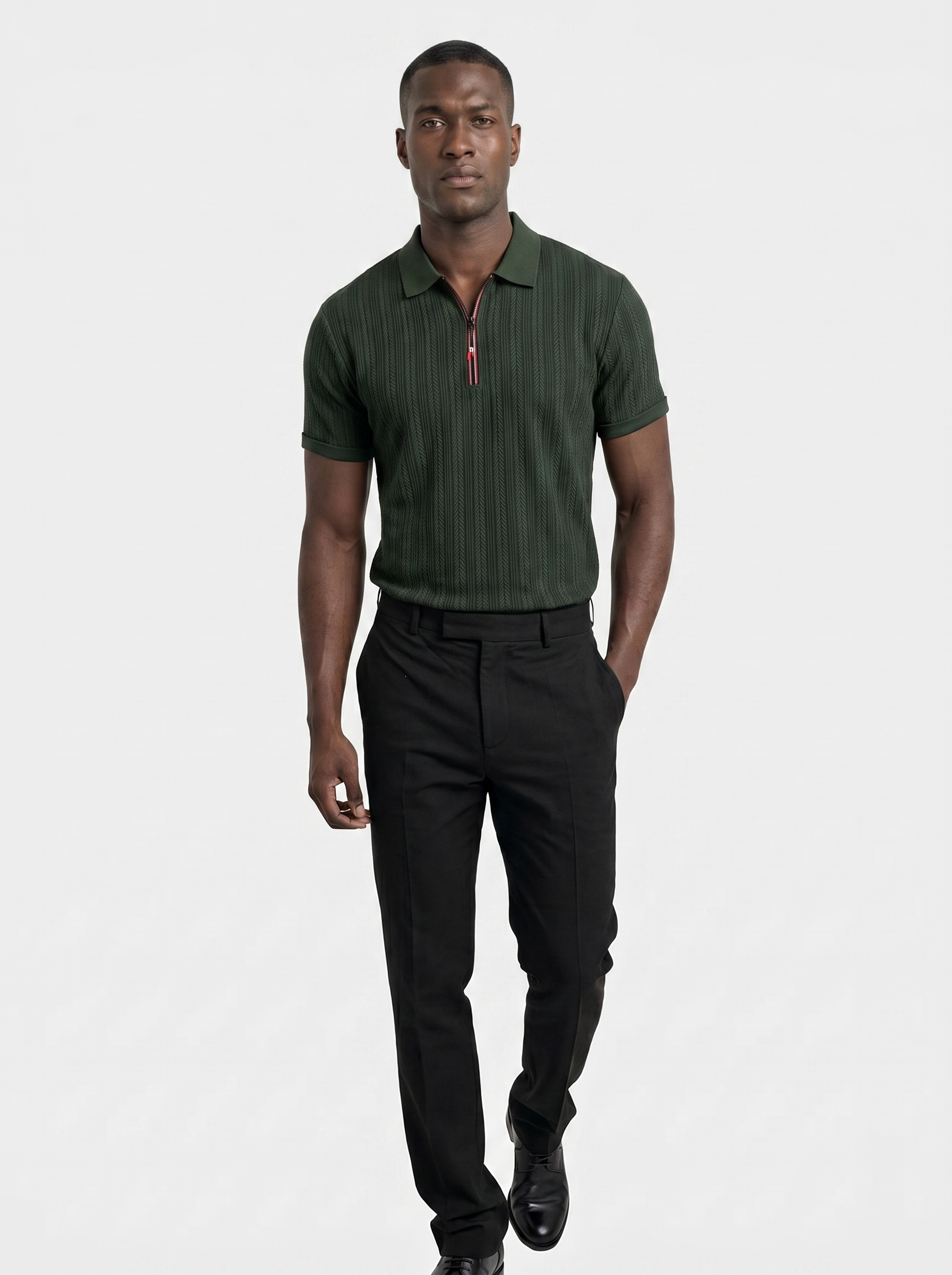 Cavalière Textured Quarter Zip Polo – Verocci Essentials