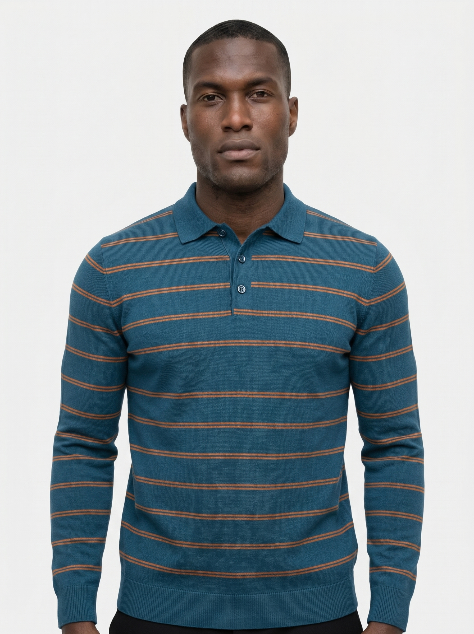 Navy Sunset Striped Polo - Verocci Essentials