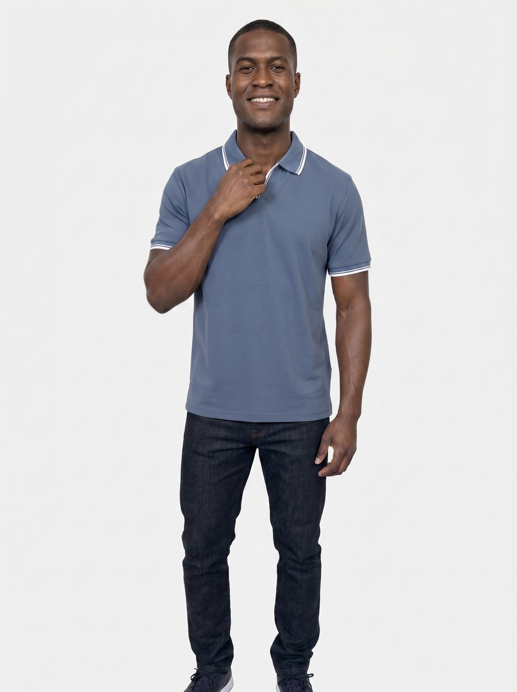 Timeless Black V-Neck Polo - Verocci Essentials