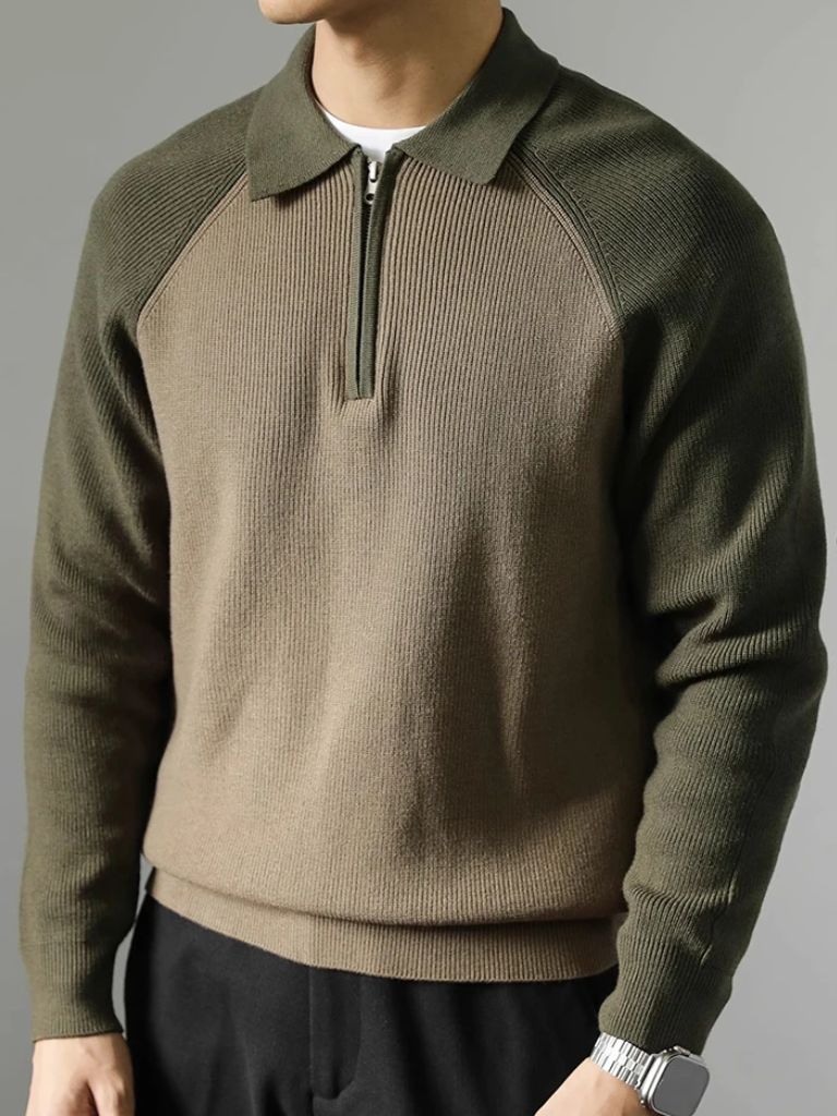 Raglan Quarter Zip Sweater - Verocci Essentials