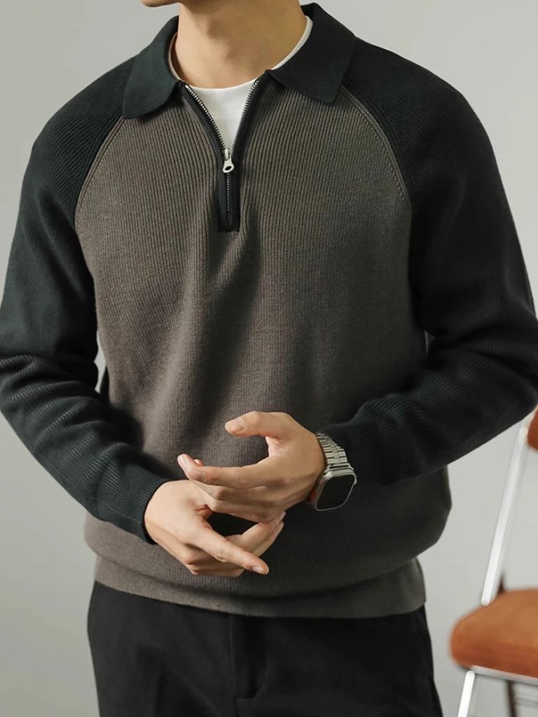 Raglan Quarter Zip Sweater - Verocci Essentials