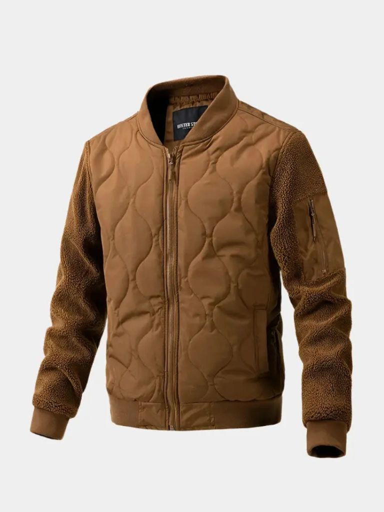 Sherpa Sleeves Padded Bomber Jacket - Verocci Essentials