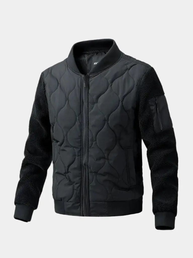 Sherpa Sleeves Padded Bomber Jacket - Verocci Essentials