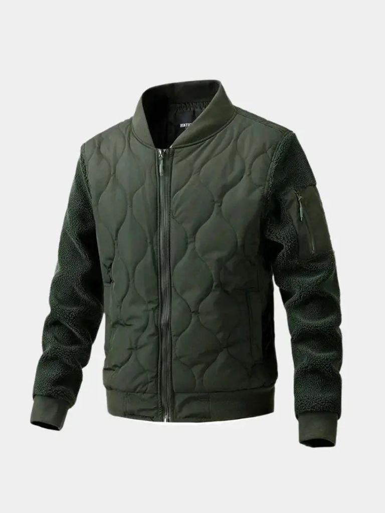 Sherpa Sleeves Padded Bomber Jacket - Verocci Essentials