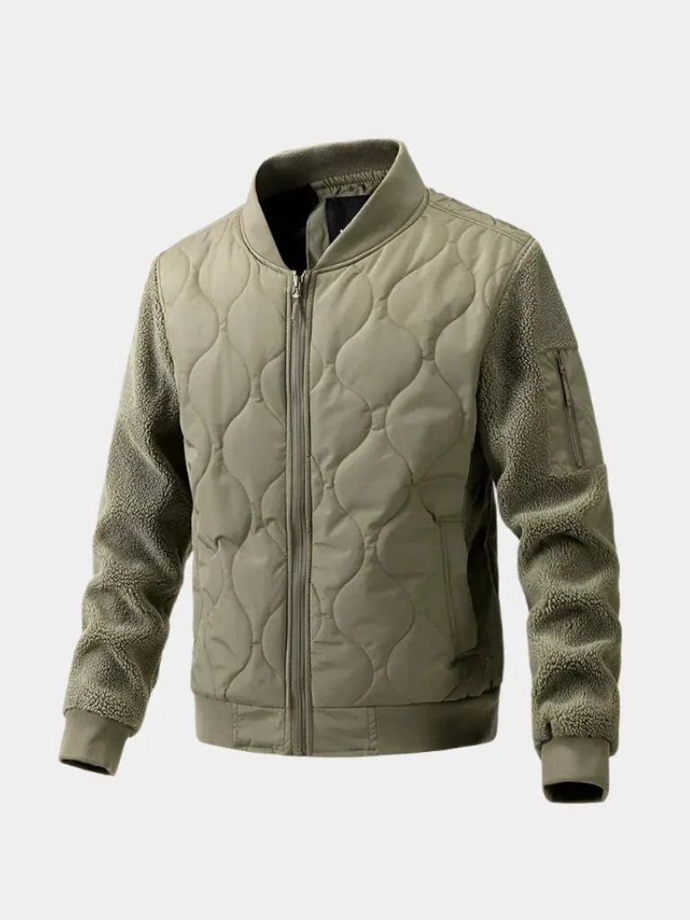 Sherpa Sleeves Padded Bomber Jacket - Verocci Essentials