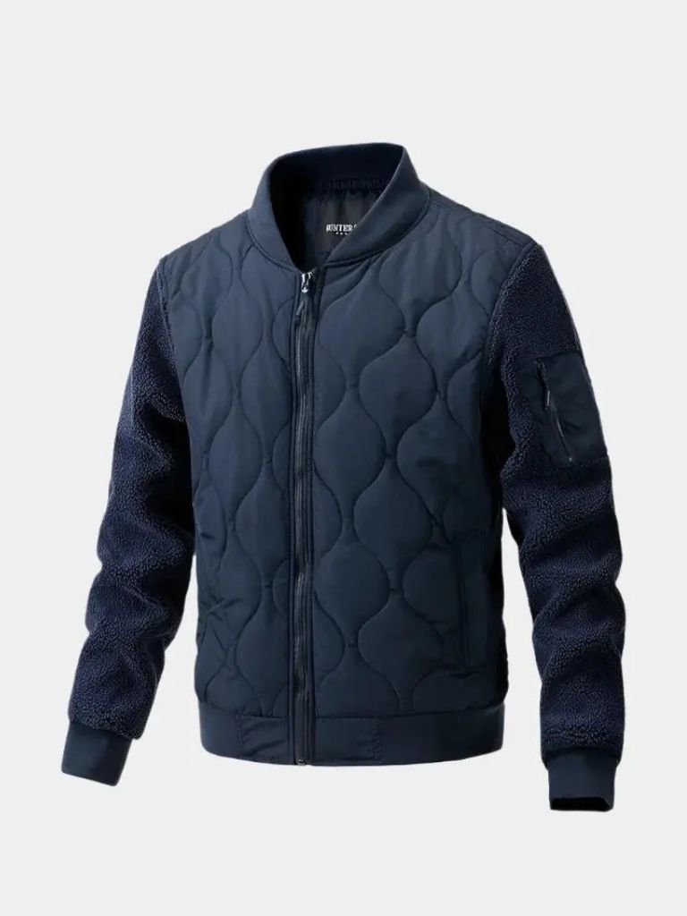 Sherpa Sleeves Padded Bomber Jacket - Verocci Essentials