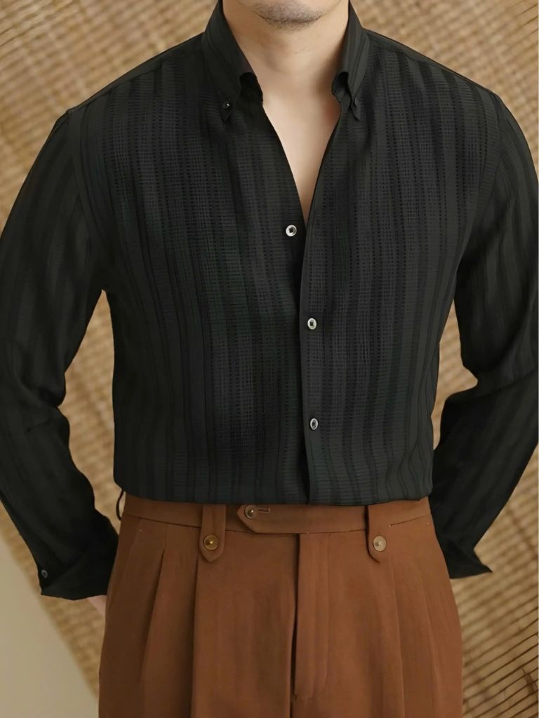 Striped Button Down Seersucker Shirt - Verocci Essentials