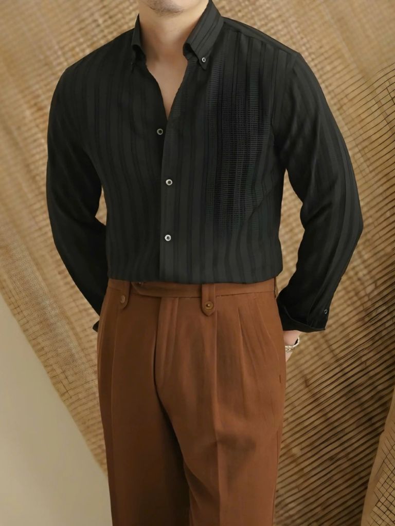 Striped Button Down Seersucker Shirt - Verocci Essentials