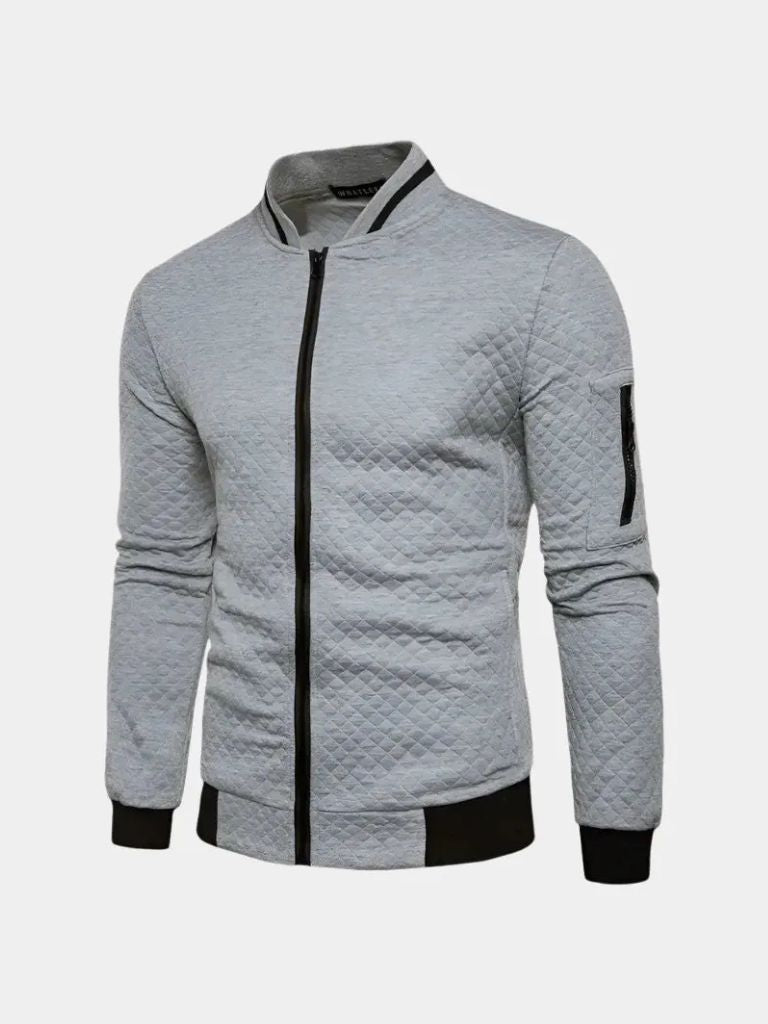 Textured Casual Bomber Jacket - Verocci Essentials