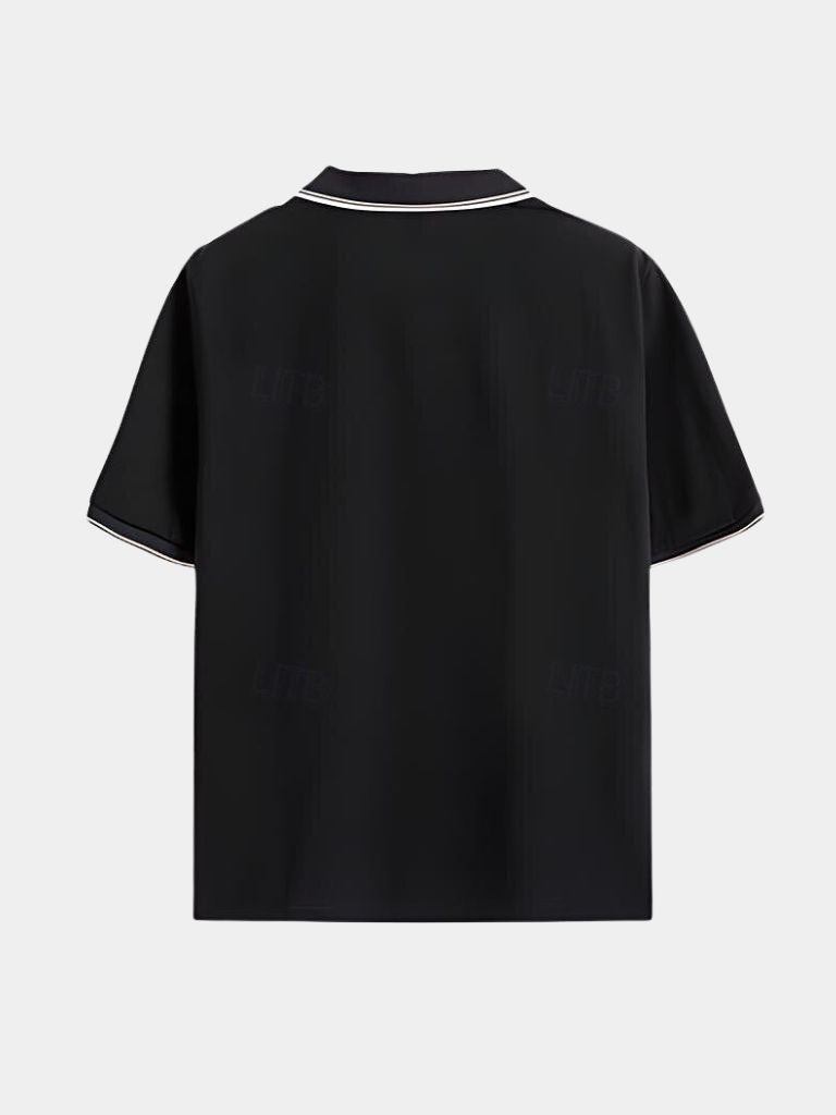 Timeless Black V-Neck Polo - Verocci Essentials