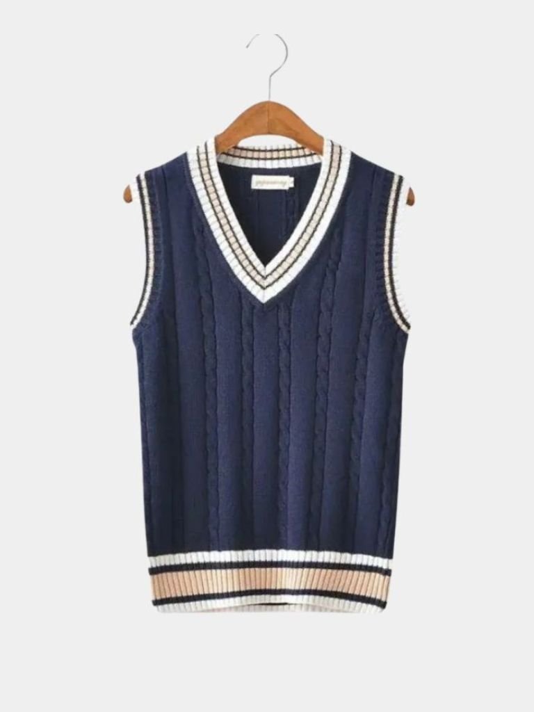 V Neck Elegant Knit Vest - Verocci Essentials