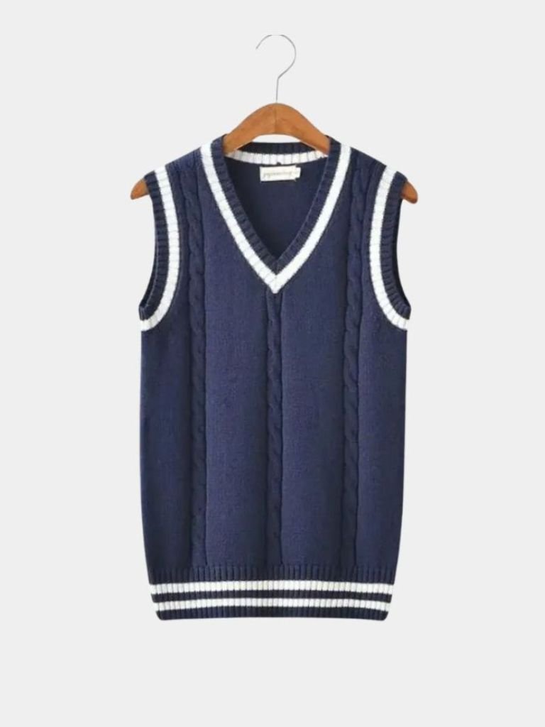 V Neck Elegant Knit Vest - Verocci Essentials