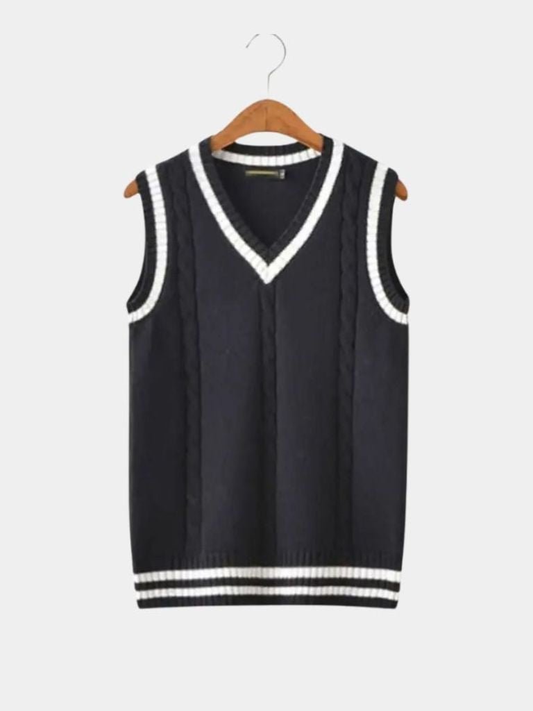 V Neck Elegant Knit Vest - Verocci Essentials