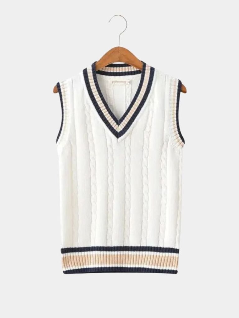 V Neck Elegant Knit Vest - Verocci Essentials