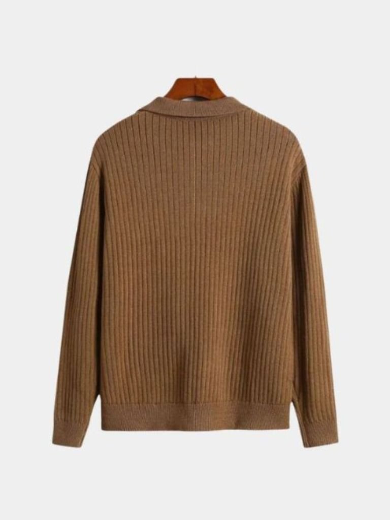 V-Neck Polo Pullover Ribbed - Verocci Essentials
