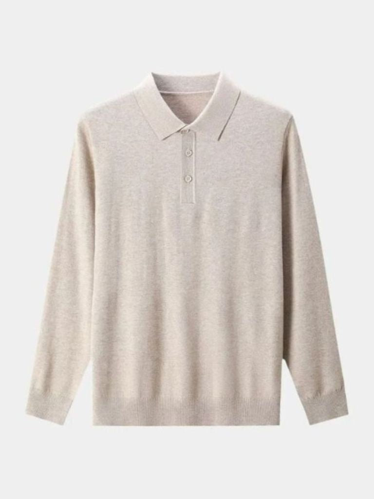 Wool Knit Button Up Polo Pullover - Verocci Essentials