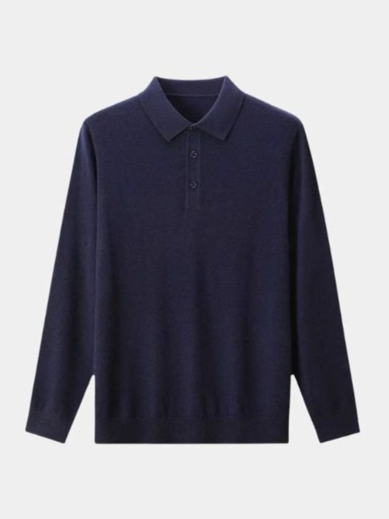 Wool Knit Button Up Polo Pullover - Verocci Essentials